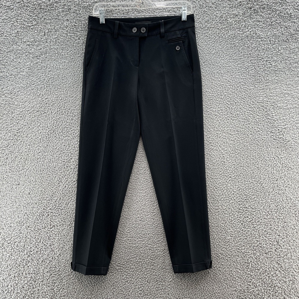 Cambio Pants Womens 6 Black Kirsten Slim Cuffed Ankle Career Dress Pant Trouser